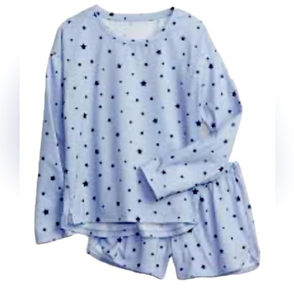 GAP BLUE STAR RECYCLED POLYESTER SHORTS PAJAMA SET SIZE 10